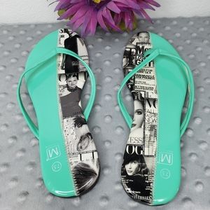 Maker's Vogue Magazine Print Flip-flops